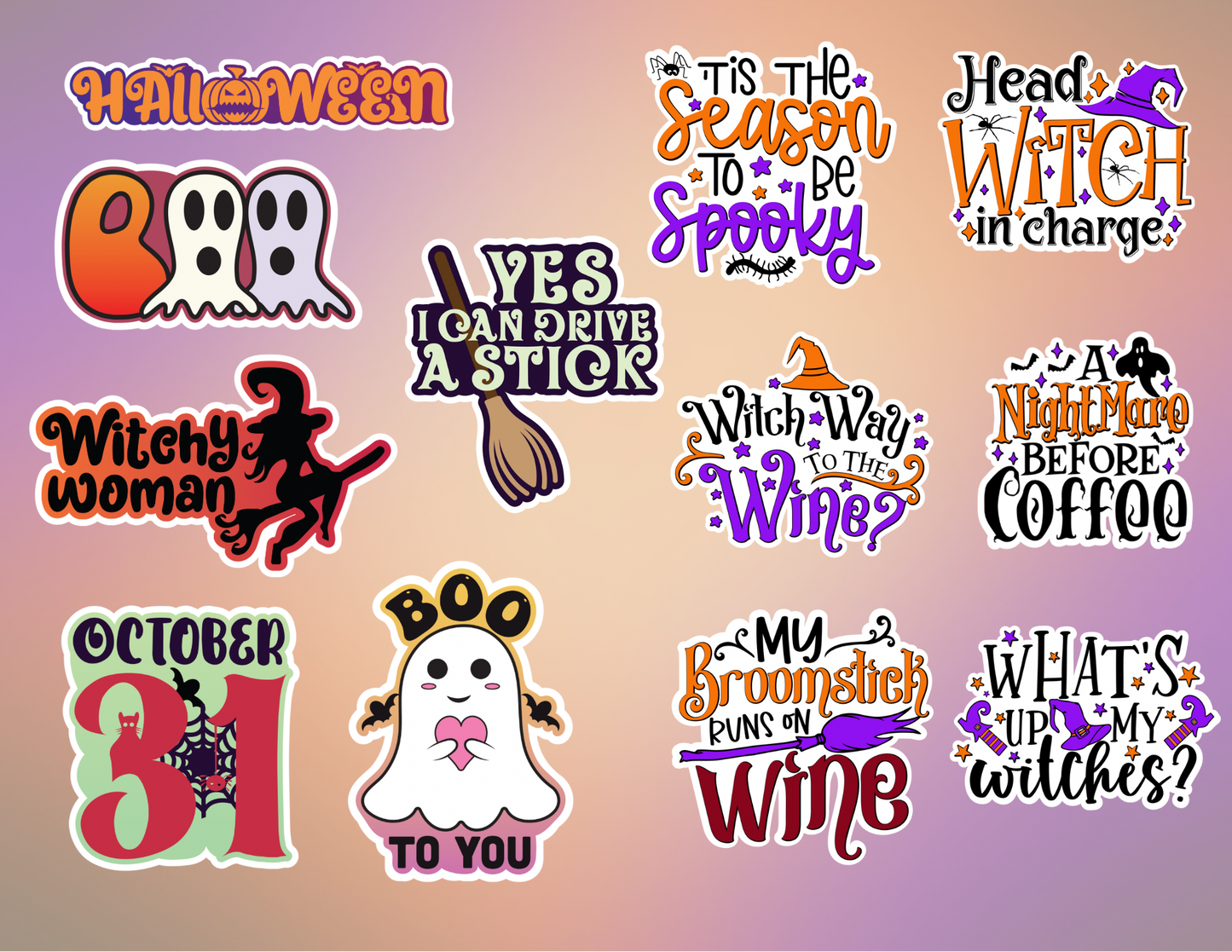Die-cut Halloween Stickers