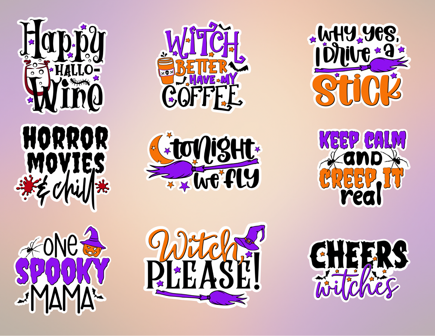 Die-cut Halloween Stickers