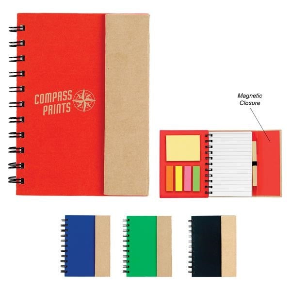 Notebook 60 Pages with sticky flags, sticky notes, & pen