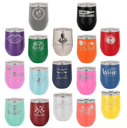 12 oz. Vacuum Insulated Stemless Wine Tumbler with Lid
