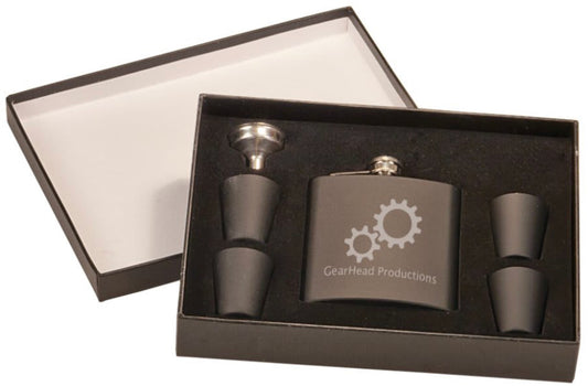 Flask with Shot Glasses